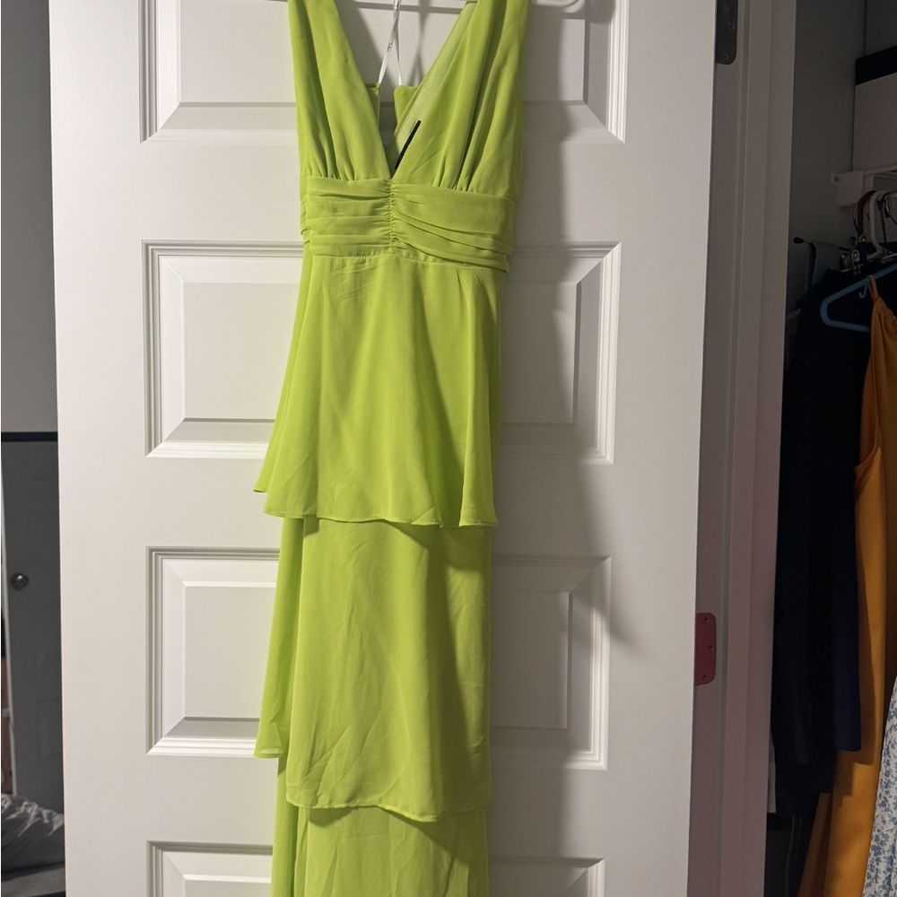 Lulu's Vibrant Lime Midi Dress